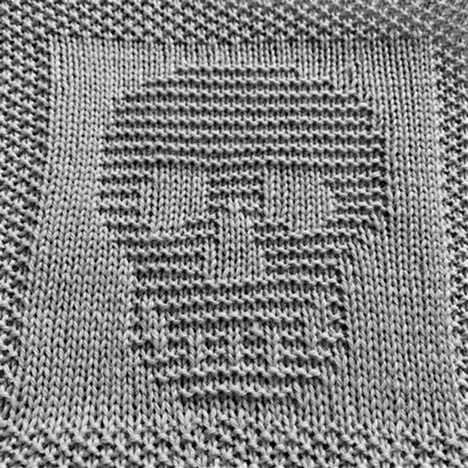 Free Skull Dishcloth or Afghan Square Knitting Pattern - Daisy and Storm