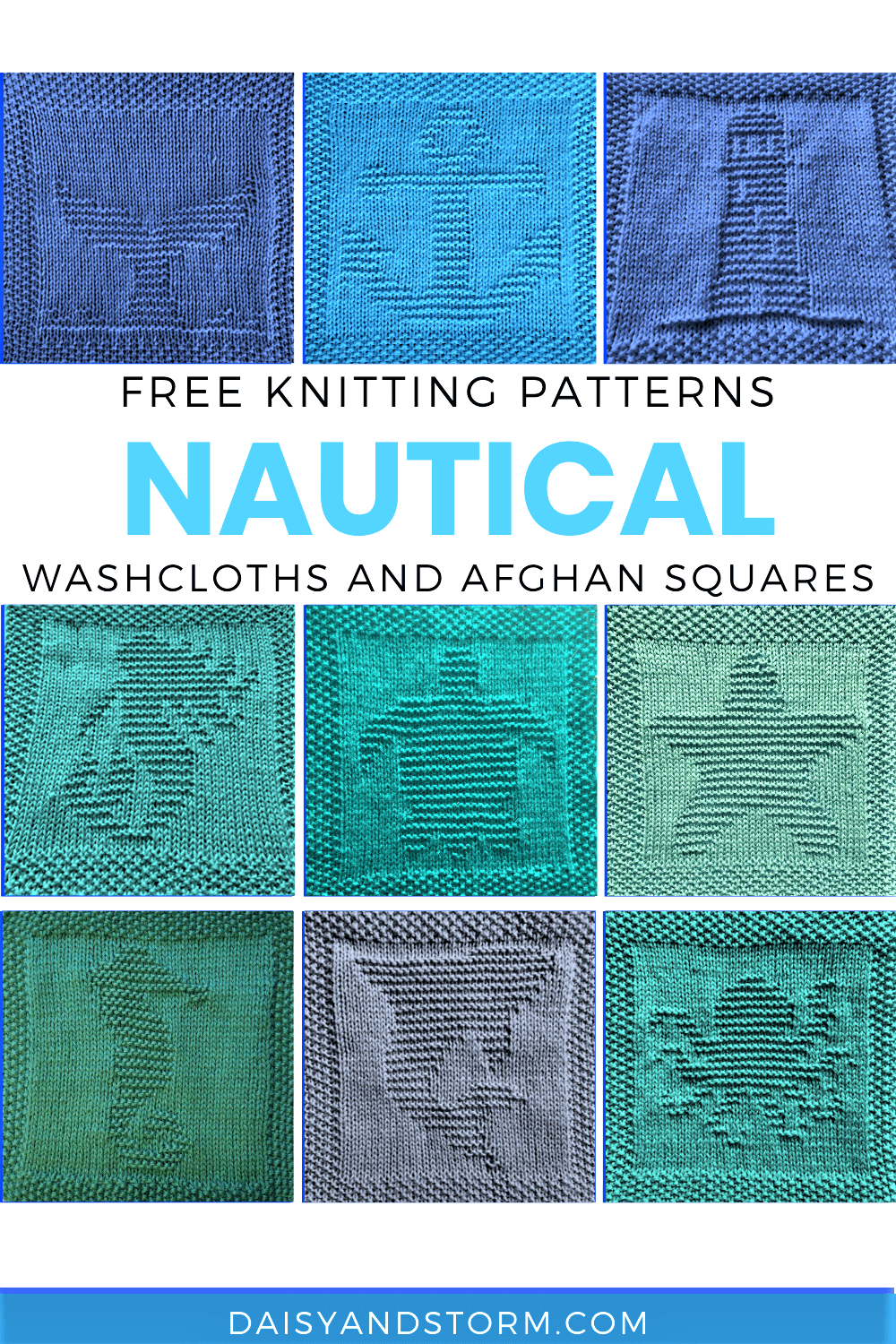 Free Nautical Themed Dishcloth and Afghan Squares Knitting Patterns