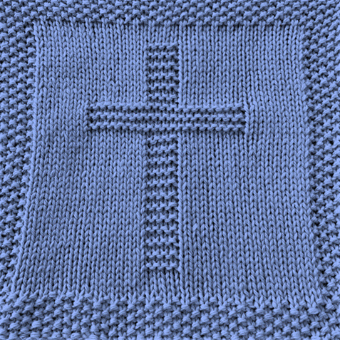 Free Cross Dishcloth or Afghan Square Knitting Pattern - Daisy and Storm